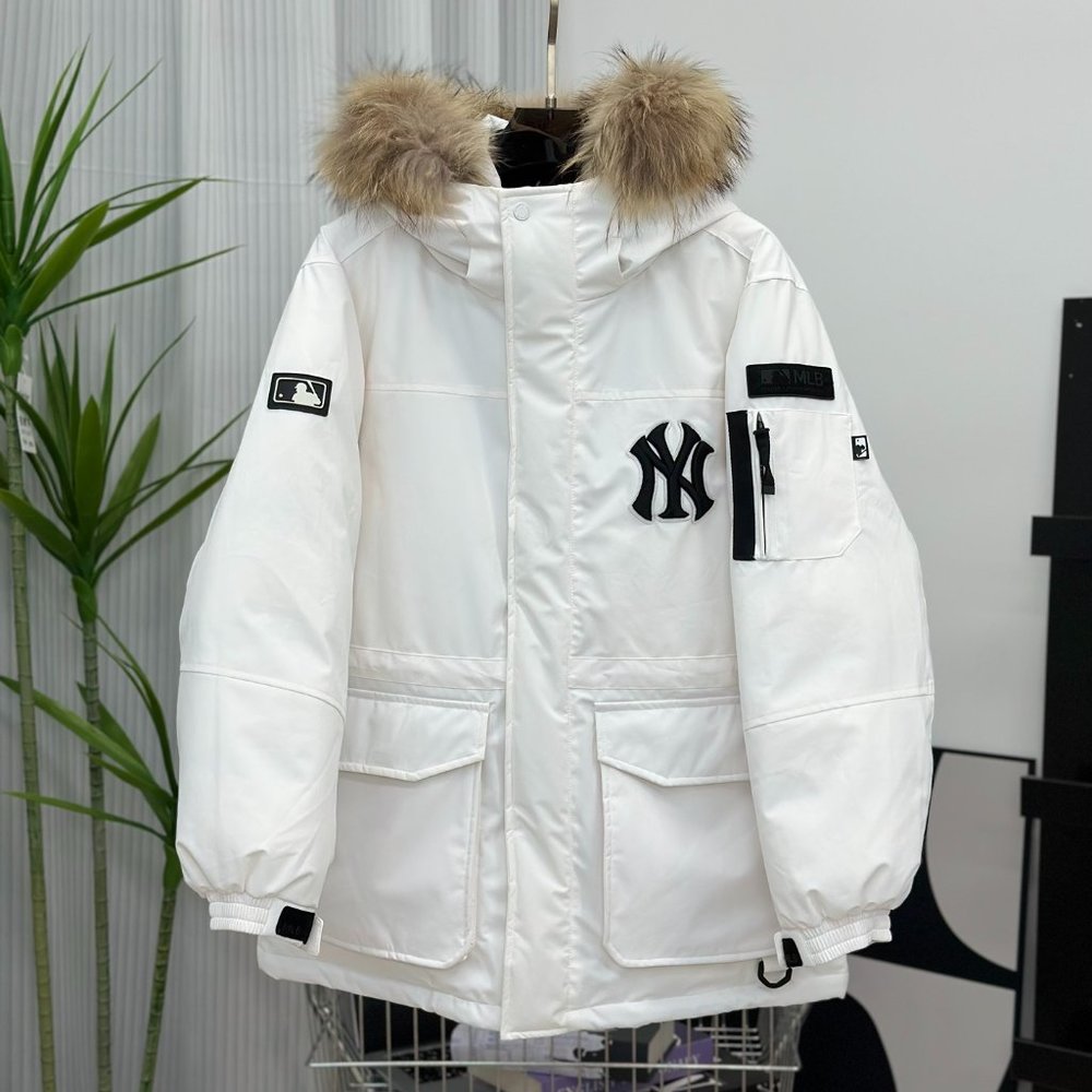 MLB Down Jacket with Fur Collar